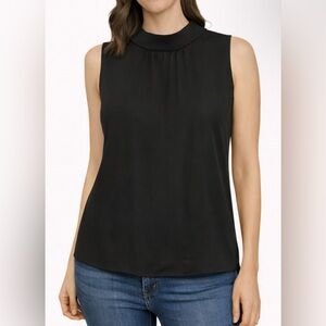 Vince Camuto Black Mock Neck Sleeveless Blouse
